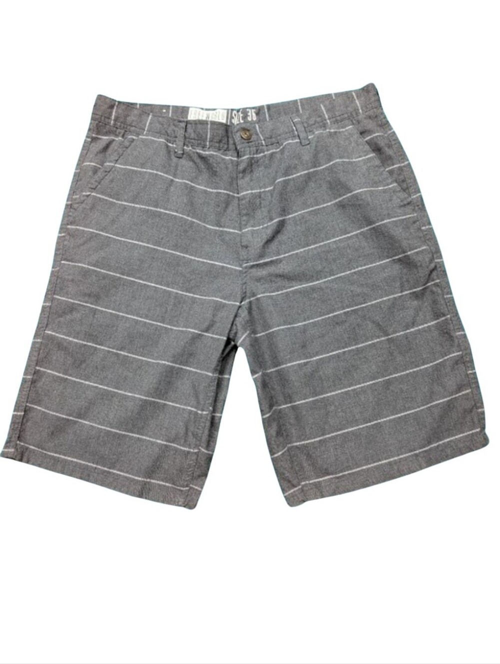 Free World Men Striped Chino Skate Shorts Heather Gray Pinstripe Size 36